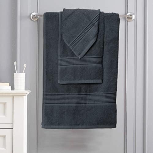 Belizzi Home Ultra Soft 6 Pack Cotton Towel Set, Contains 2 Bath Towels 28x55 inch, 2 Hand Towels 16x24 inch & 2 Wash Coths 12x12 inch, Ideal Everyday use, Compact & Lightweight - Charcoal Grey - Image 7
