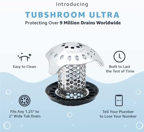 TubShroom Ultra Revolutionary Bath Tub Drain Protector Hair Catcher/Strainer/Snare Stainless Steel, 1-Pack, Silver - Image 4