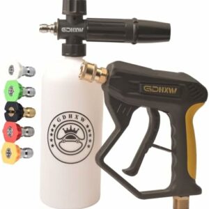 GDHXW X-999 High Pressure Wash Gun Snow Foam Lance Foam Cannon Foam Blaster with 5 Pressure Washer Nozzles