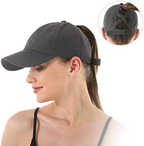 Epsoco Womens Criss Cross Ponytail Baseball Cap Adjustable High Messy Bun Ponycap Quick Drying Mesh Hat - Image 6