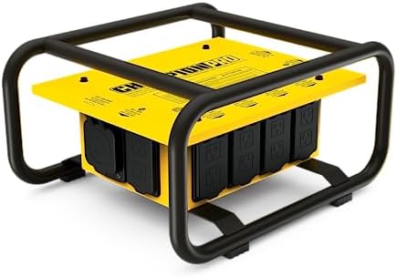 Champion Power Equipment 201174 Pro Grade OSHA Compliant Power Distribution Box, 50-Amp Twist Lock Inlet, Six 120V GFCI Duplexes, One 120/240V 30A Locking Outlet, 30A and 50A RV Adapters