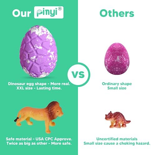 Bath Bombs for Kids with Surprise Inside, 12 Pack Kids Bath Bombs with Jungle Animal Toys for Boys Girls, Safe Handmade Fizzy Balls Dino Egg Bubble Bath Bomb Gift Set for Kids Christmas Easter - Image 4