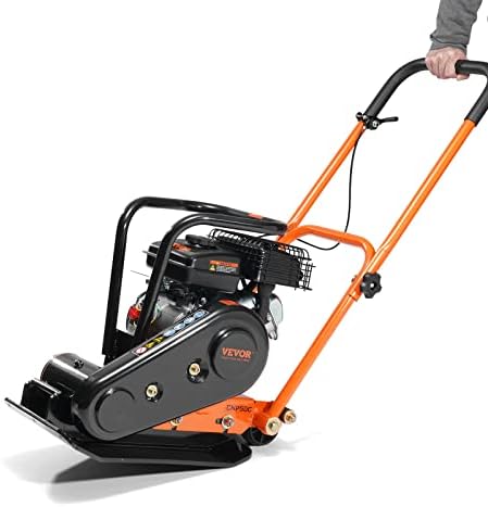 VEVOR Plate Compactor,2.8HP 78.5cc Gas Engine, 5600VPM Force Vibratory Compaction Tamper,1920LBS Compactor with 18.7 x 11.8 in Plate for Walkways,Patios,Asphalts,Paver Landscaping,EPA Compliant