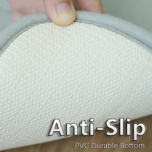 Light Grey Memory Foam Bathroom Rug Set 3 Piece Non Slip Extra Absorbent Shaggy Bathroom Mats and Rugs Sets, Soft & Dry Bath Mat Sets for Bathroom Washable Carpets Set - Image 3