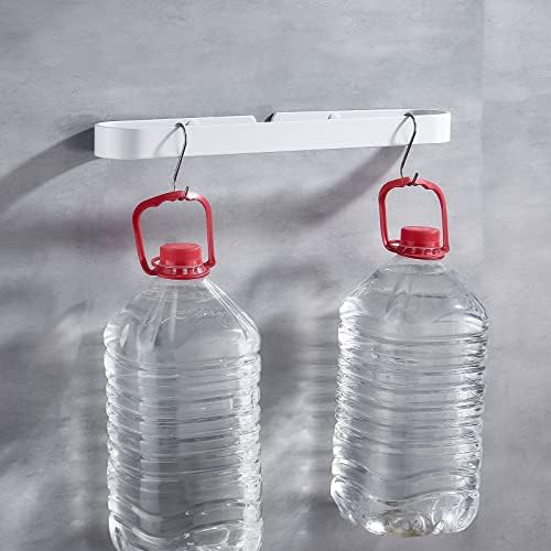 Adhesive Hand Towel Holder for Bathroom Wall 15.7 Inch, White Stick On Bathroom Towel Bar Countertop Kitchen Bath Towel Rack with 4 Clear Dould Sided Tape Pads, No Drilling-Adhesive/Screw-in, Veefos - Image 8