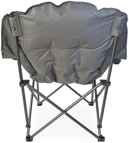 Black Sierra Comfort Cloud Deluxe XL Padded Camping Chair, Oversize Folding Chair with Cup Holder and Carrybag, Heavy Duty Outdoor Portable Chair Supports 400 Lbs, Oversize Camp, Patio, or Deck Chair - Image 5
