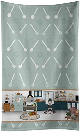 Caroline's Treasures WDK6003KTWL Black and Silver Schnauzer in The Kitchen Kitchen Towel Dish Cloths Guest Hand Towel Decorative Bathroom Towel for Face,Tea, Dishcloth, Kitchen and Bath