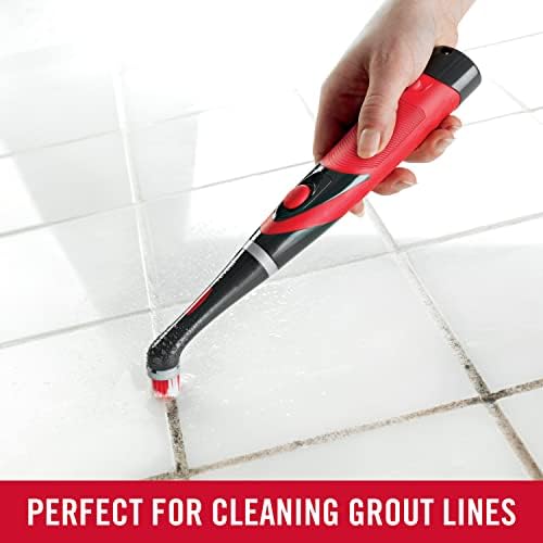 Rubbermaid Reveal Cordless Battery Power Scrubber, Gray/Red, Multi-Purpose Scrub Brush Cleaner for Grout/Tile/Bathroom/Shower/Bathtub, Water Resistant, Lightweight, Ergonomic Grip (1839685) - Image 6