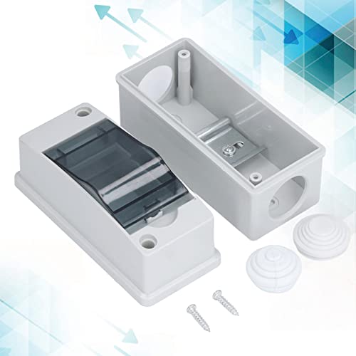 8 Way Distribution Protection Box, IP65 2 DIN Rail Waterproof Transparent Cover Distribution Junction Case for Indoor Outdoor Wall Circuit Breaker - Image 2