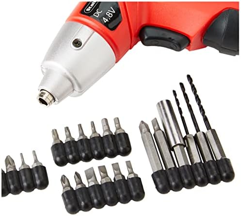 25-Piece Electric Screwdriver Set - Cordless Drill with LED Work Light, Automatic Spindle Lock, Carrying Case, and Screw Driver Bits by Stalwart (Red) - Image 3