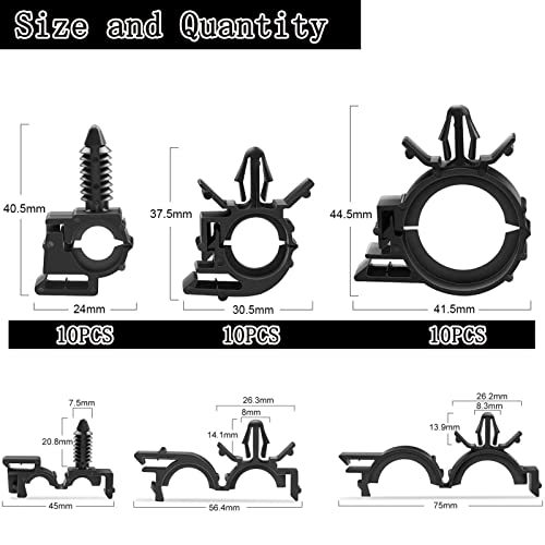 180pcs Push Mount Cable Zip Tie with Car Wire Loom Routing Clips,Fastening Cable Clips for Organizing Cables and Cords,Car Clips Contains 7 Sizes Universal Compatible with GM Ford Trucks Cars UTV - Image 2