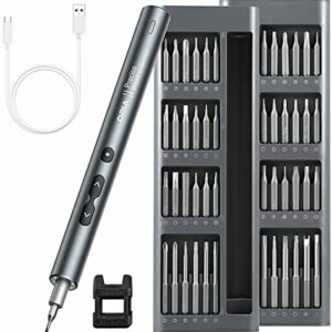 AMIR 62 In 1 Automatic Screwdriver, Mini Electric Precision Screwdriver Set, Power Small Cordless Torque Repair Tools With 48 Magnetic Bits, Led Light, USB Charge, Fix Phone Laptop Toys Watch Camera