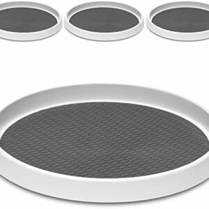 [ 4 Pack ] 12 Inch Non-Skid Turntable Lazy Susan Organizers - Spinning Rack for Cabinet, Pantry Organization and Storage, Kitchen, Fridge, Vanity, Countertop, Under Sink Organizing, Spice Spinner