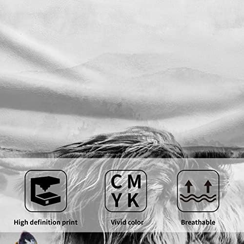 Giwawa Farm Cow Hand Towels Scottish Bull Soft Thin Bath Towel Set of 2 Cotton Luxury Kitchen Washcloths for Bathroom Home Gym Hotel Sport - Image 3