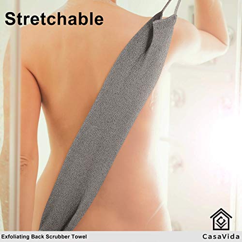 Back Scrubber for Shower Nylon Bath Towel Shower Back Washer Exfoliating Washcloth Rear Scrub Japanese Stretchable Pull Back Strap Wash Cloth Scrubber Exfoliating Scrub Washcloth 2 Pack by CasaVida - Image 6