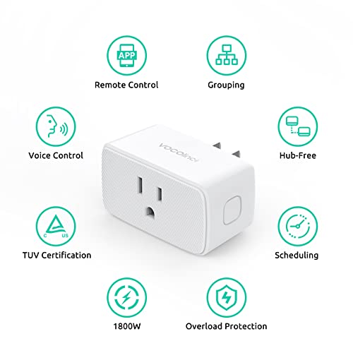 VOCOlinc Homekit Smart Plug Works with Alexa, Apple Home, Google Assistant, WiFi Smart Plug That Work with Alexa, Electrical Timer Outlet Support Siri, No Hub Required, 15A, 2.4GHz, 110~120V (3 Pack) - Image 6