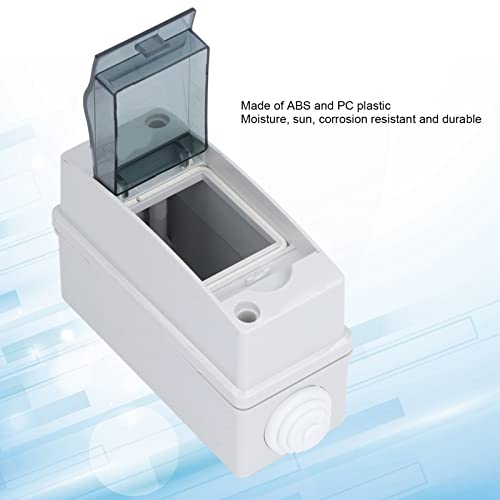 8 Way Distribution Protection Box, IP65 2 DIN Rail Waterproof Transparent Cover Distribution Junction Case for Indoor Outdoor Wall Circuit Breaker - Image 3