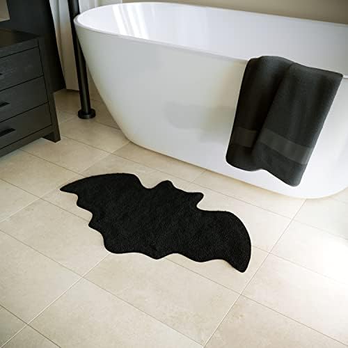 Halloween Bat Bath Mat - Rugs Bat Decor - Bats Bathroom Rug Decoration Black Gothic Gift Goth Gifts Room Decorations Spooky Witch Witchy Home Batman Cute Mats for Kitchen Bedroom Addams Family Decor - Image 2