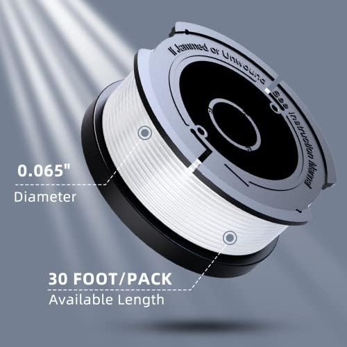 Eventronic 10 Pack String Trimmer Replacement Spool Compatible with Black+Decker Weed Eater, 240ft 0.065" AF-100 Autofeed Line for Black+Decker String Trimmers(8 Spools + 2 Caps+2 Springs) - Image 2