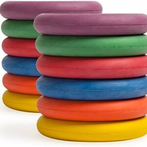 Champion Sports Deck Tennis Rings: Outdoor Party, Beach & Playground Game for Adults, Kids & Families - Set of 12 Rubber Disks for Tennikoit Games