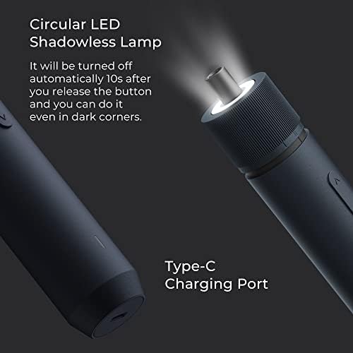 HOTO Electric Screwdriver Kit, 3.6V Cordless Screwdriver Set, Upgraded Capacity, Magnetic Case Lid, Mechanical Knob, 25 S2-steel Bits, 1500 mAh 800 Times, Manual & Electric, USB-C Charging, LED Light - Image 6