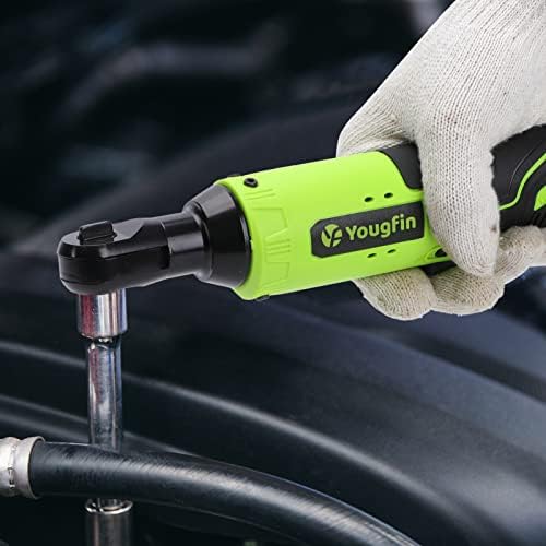 Yougfin Cordless Electric Ratchet Wrench Set, 40 Ft-lbs 12V Power Ratchet Kit with 60-Min Fast Charger, Variable Speed, 2 Packs 2000mAh Lithium-Ion Battery (3/8") - Image 4