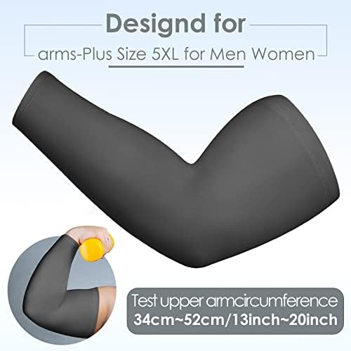 4 Pairs Plus Size Arm Sleeves UV Sun Protection Cooling Ice Silk Oversized Compression Sleeve Cover for Women - Image 2