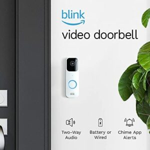 Certified Refurbished Blink Video Doorbell | Two-way audio, HD video, motion and chime app alerts, and Alexa enabled — wired or wire-free (White)