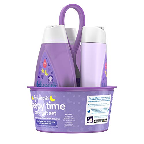 Johnson's Sleepy Time Bedtime Baby Gift Set with Relaxing NaturalCalm Aromas, Bedtime Baby Bath Shampoo, Wash & Lotion Essentials, Hypoallergenic & Paraben-Free, 4 Items - Image 10