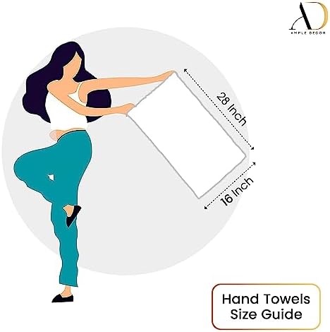 Ample Decor Hand Towels for Bathroom Set of 2 100% Cotton 16 x 28 inch- Quick Drying, Towel for Hand, Face, Hair, Yoga, Tea, Dishcloth, Kitchen, and Bath, Oeko-Tex Certified -Mint Blue - Image 7