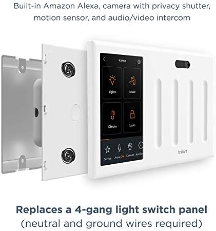 Brilliant Smart Home Control (4-Switch Panel) — Alexa Built-In & Compatible with Ring, Sonos, Hue, Google Nest, Wemo, SmartThings, Apple HomeKit — In-Wall Touchscreen Control for Lights, Music, & More - Image 6