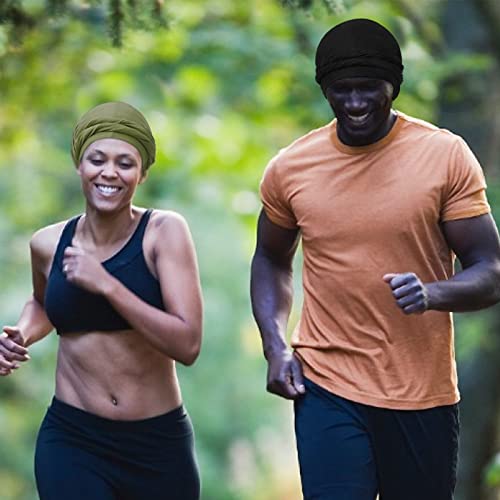 Yohou 2PCS Turban for Men Halo Turban Satin Lined Turban for Men Head Wraps for Men Women Men’s Turban for Sleeping Nature Hair - Image 7