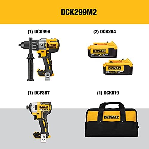 DEWALT 20V MAX Hammer Drill and Impact Driver, Cordless Power Tool Combo Kit with 2 Batteries and Charger (DCK299M2) - Image 2
