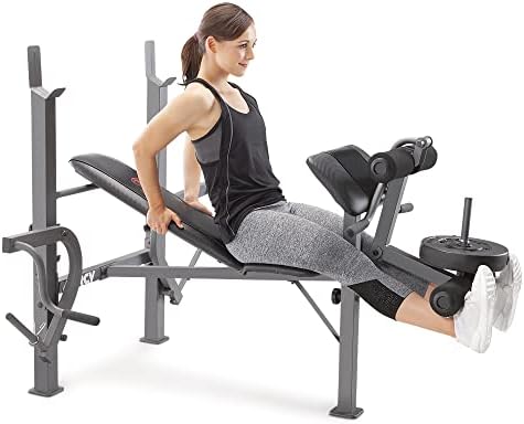 Marcy Standard Weight Bench Incline with Leg Developer and Butterfly Arms, Multifunctional Workout Equipment, Workout Equipment for Home Gym, Alloy Steel MD-389
