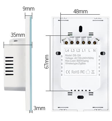 Zigbee Touch Smart Switch, Compatible with Alexa, Google Home, Hubitat, and HA, Neutral Wire Required (1 Gang, Black) - Image 6