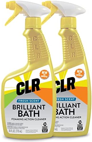 CLR Brilliant Bath Foaming Bathroom Cleaner Spray - For Use On Toilet, Bath, Shower, Sink, Glass, Stainless Steel - Fresh Scent, 26 Ounce Bottle (Pack Of 2)