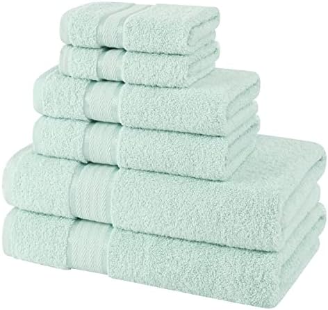 Dorlion Towels 6 Piece 100% Turkish Cotton Towel Set, 2 Bath Towels 2 Hand Towels 2 Washcloths, Soft Absorbent Towels for Bathroom and Kitchen, Mint Green - Image 2