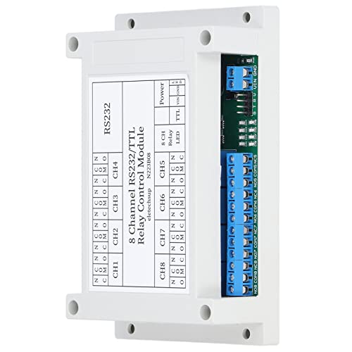 DC 12V Relay Module, RS232 Interface Serial Port Remote Control Switch Multifunctional with LED Indicator 8-Channel Relay Board for Remote Control System, Smart Home(with Shell) - Image 4