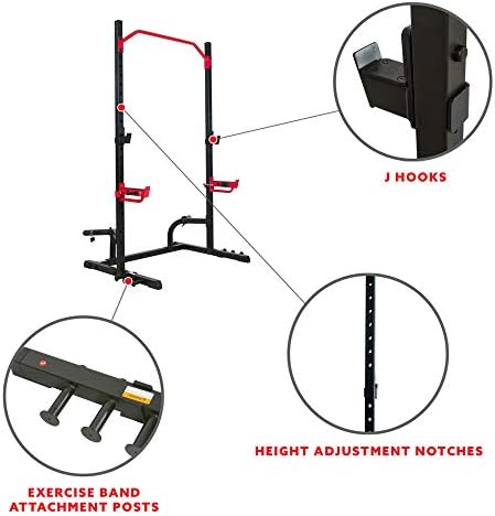 Sunny Health & Fitness Power Zone Squat Stand Power Rack, Power Cage - Image 3