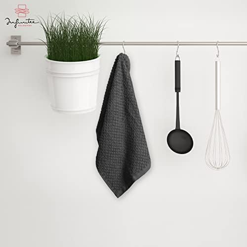 Premium Kitchen Towels – Pack of 6, 100% Cotton 15x25 Inches Absorbent Dish Towels - 425 GSM Tea Towel, Terry Kitchen Dishcloth Towels- Grey Dish Cloth for Household Cleaning by Infinitee Xclusives - Image 4
