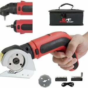 S&F STEAD & FAST Cordless Electric Scissors for Cardboard Box Fabric Carpet, 3-in-1 Rotary Cutter Electric and Screwdriver Combo, 3.6V Rechargeable Battery Screwzkuts Power Tool Kit with Gift Case