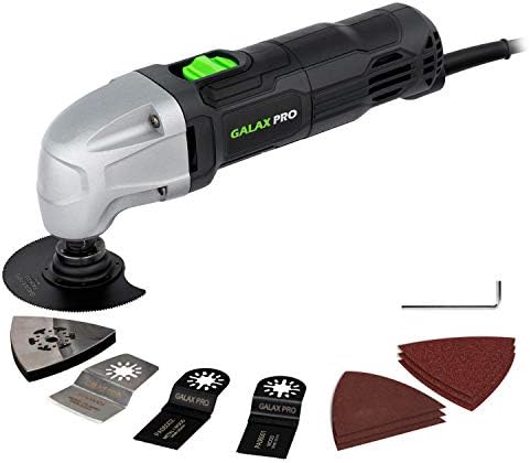 GALAX PRO 22000 OPM 1.5A Oscillating Multi Tool, 3 Degree Oscillating Angle with 3 Pieces Saw Blades, 1 Piece Semi Circle Blade Sanding Plate, 6 Pieces Sanding Papers for Sanding, Grinding - Image 2