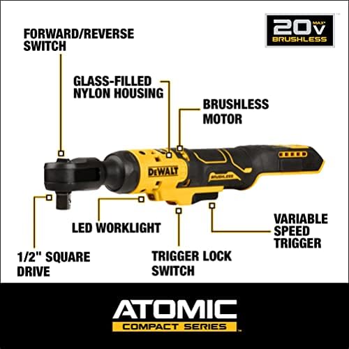 DEWALT ATOMIC™ 20V MAX* Brushless 1/2 in. Ratchet (Tool Only) (DCF512B) - Image 2