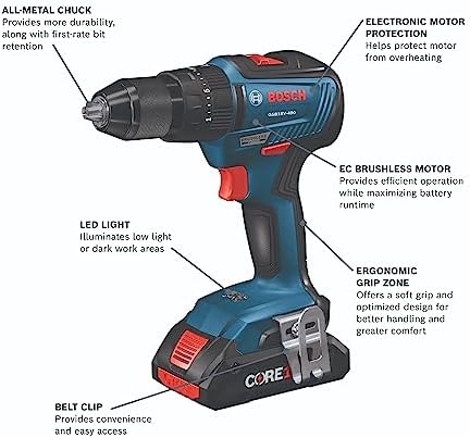 BOSCH GXL18V-901B25 18V 9-Tool Combo Kit 2-In-1 Bit/Socket Impact Driver, Hammer Drill/Driver, Recip Saw, Circ Saw, Oscillating Tool, Angle Grinder, Vacuum, Worklight, (2) CORE18V 4 Ah Batteries - Image 5