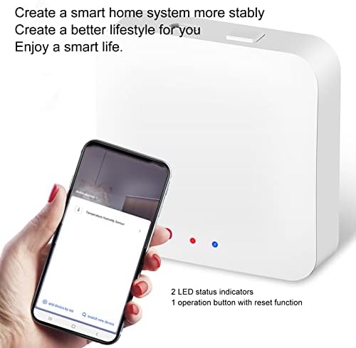 Jopwkuin Home Bridge, 2.4G WiFi Remote Control for ZigBee Smart Gateway Wireless with 2 LED Indicator for Home Appliances for TUYA - Image 2