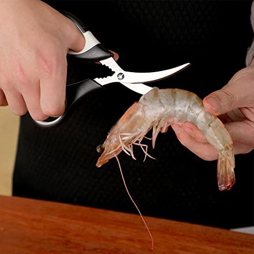 OMDAR 3 Pack Kitchen Scissors - Lifetime Replacement Warranty- Heavy Duty Stainless Steel Cooking Shears for Cutting Meat, Food, Fish, Poultry Multipurpose Sharp Sissors - Image 4