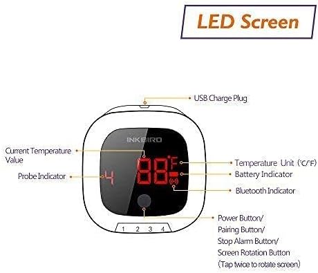Inkbird IBT-4XS Bluetooth Wireless Grill BBQ Thermometer for Grilling with 4 Probes, Timer, Alarm,150 ft Barbecue Cooking Kitchen Food Meat Thermometer for Smoker, Oven, Drum - Image 6