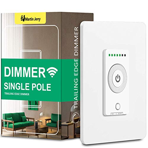 Smart Dimmer Switch by Martin Jerry | Rotary Design unlocks New Features, Trailing Edge dimmer Light Switch is Better Compatible with LED Bulbs, Needs Neutral Wire and 2.4G Wi-Fi