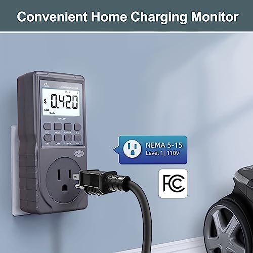 Poniie PN2500 Professional NEMA 5-15 Wi-Fi Wireless Level 1 EV Charger Pass-Through Power Usage Monitor (60-240V, 25Amp) - Image 4