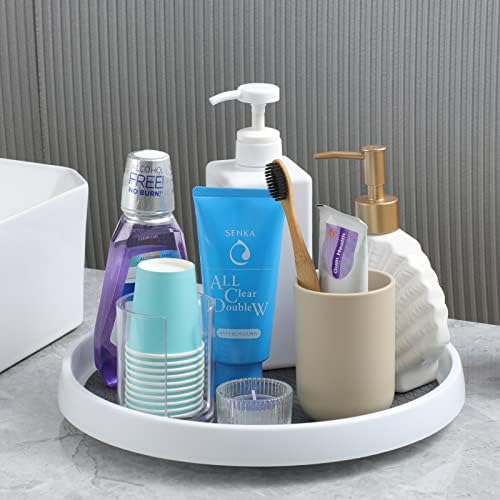 [ 4 Pack ] 12 Inch Non-Skid Turntable Lazy Susan Organizers - Spinning Rack for Cabinet, Pantry Organization and Storage, Kitchen, Fridge, Vanity, Countertop, Under Sink Organizing, Spice Spinner - Image 8